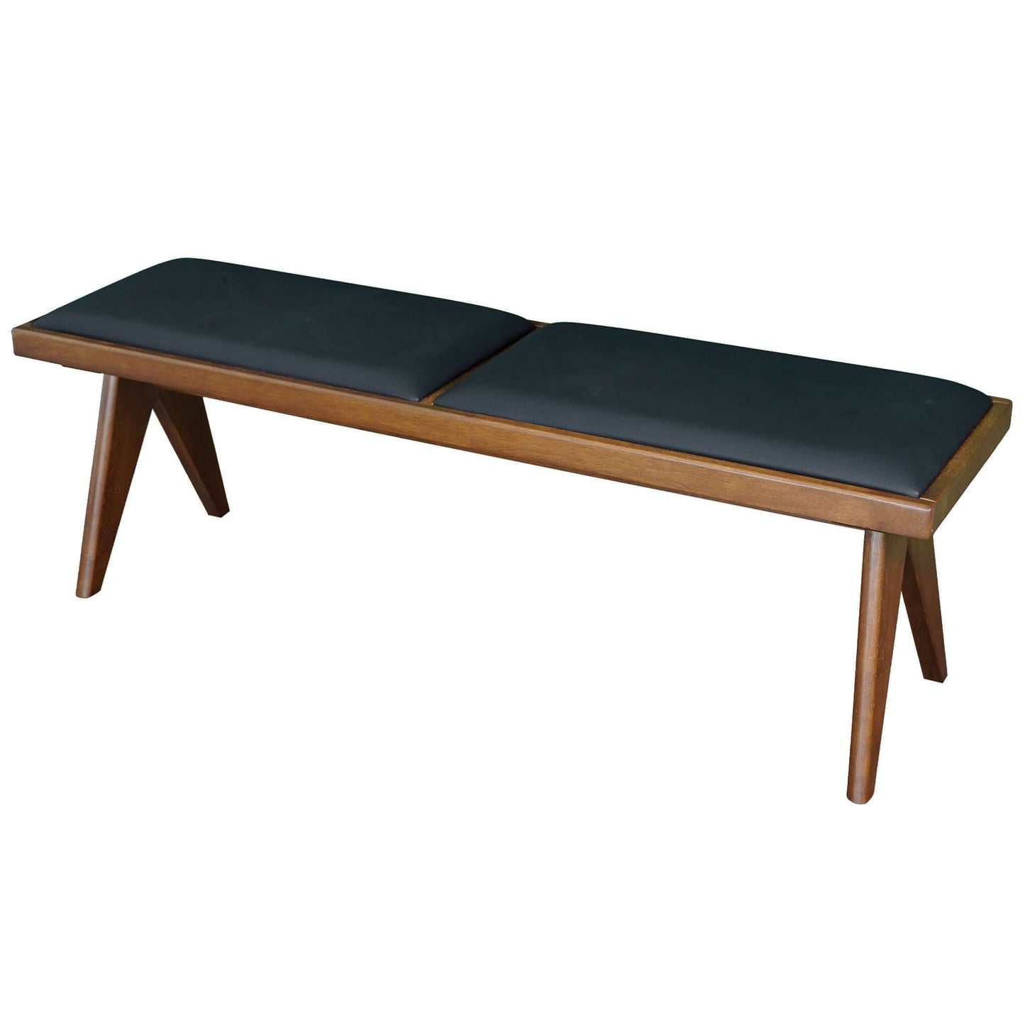 Claire Upholstered Wood Bench | Black