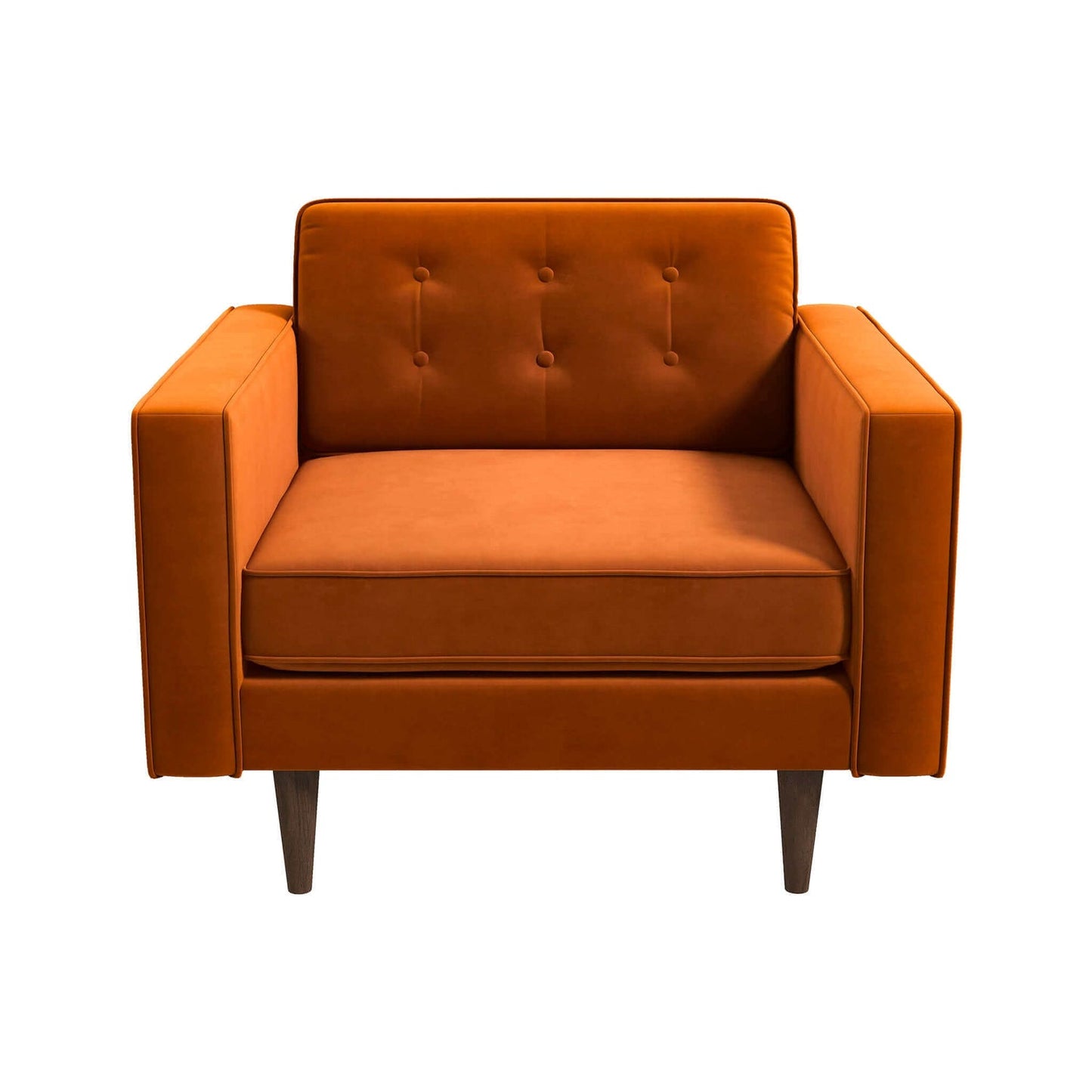 Casey Velvet Lounge Chair | Burnt Orange