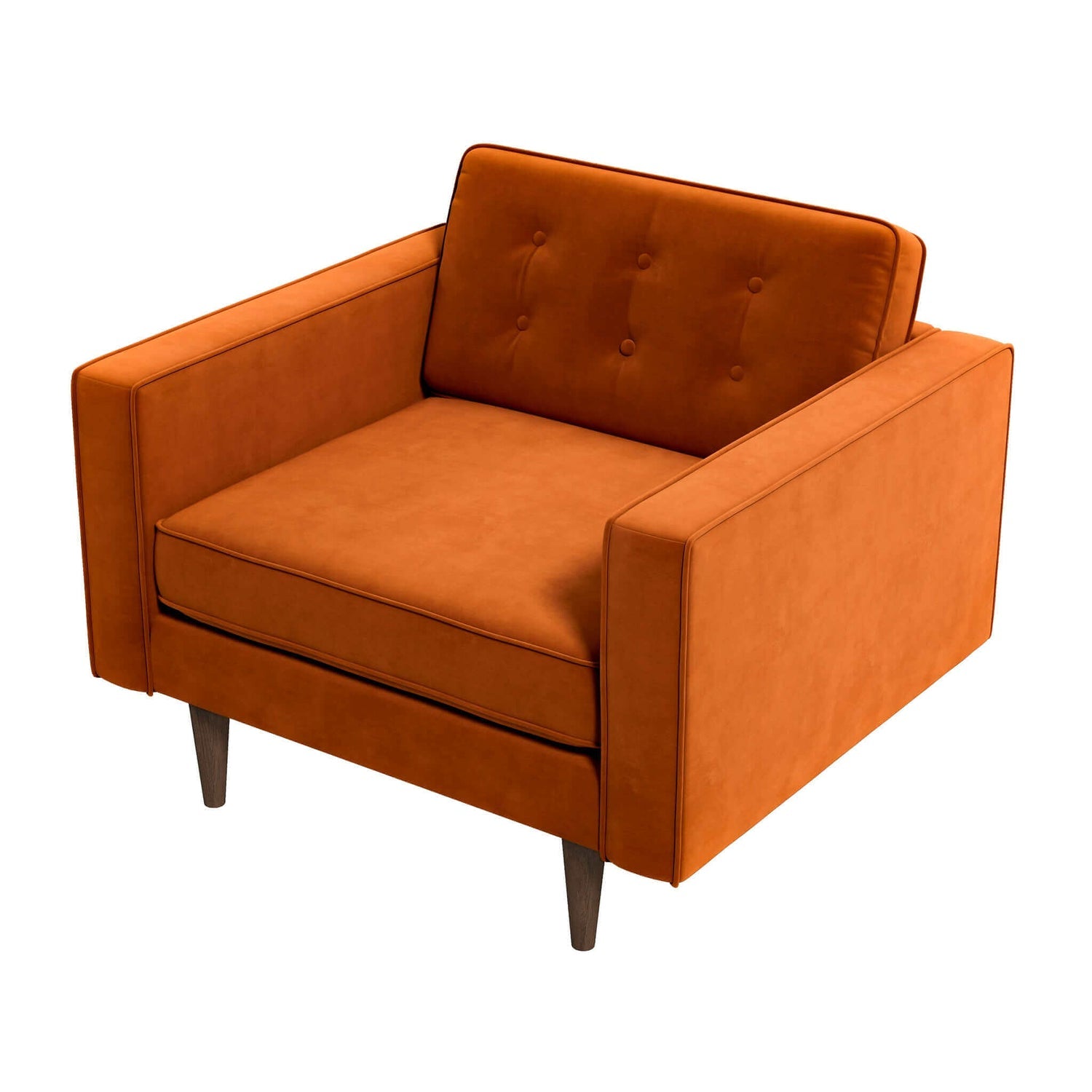 Casey Velvet Lounge Chair | Burnt Orange