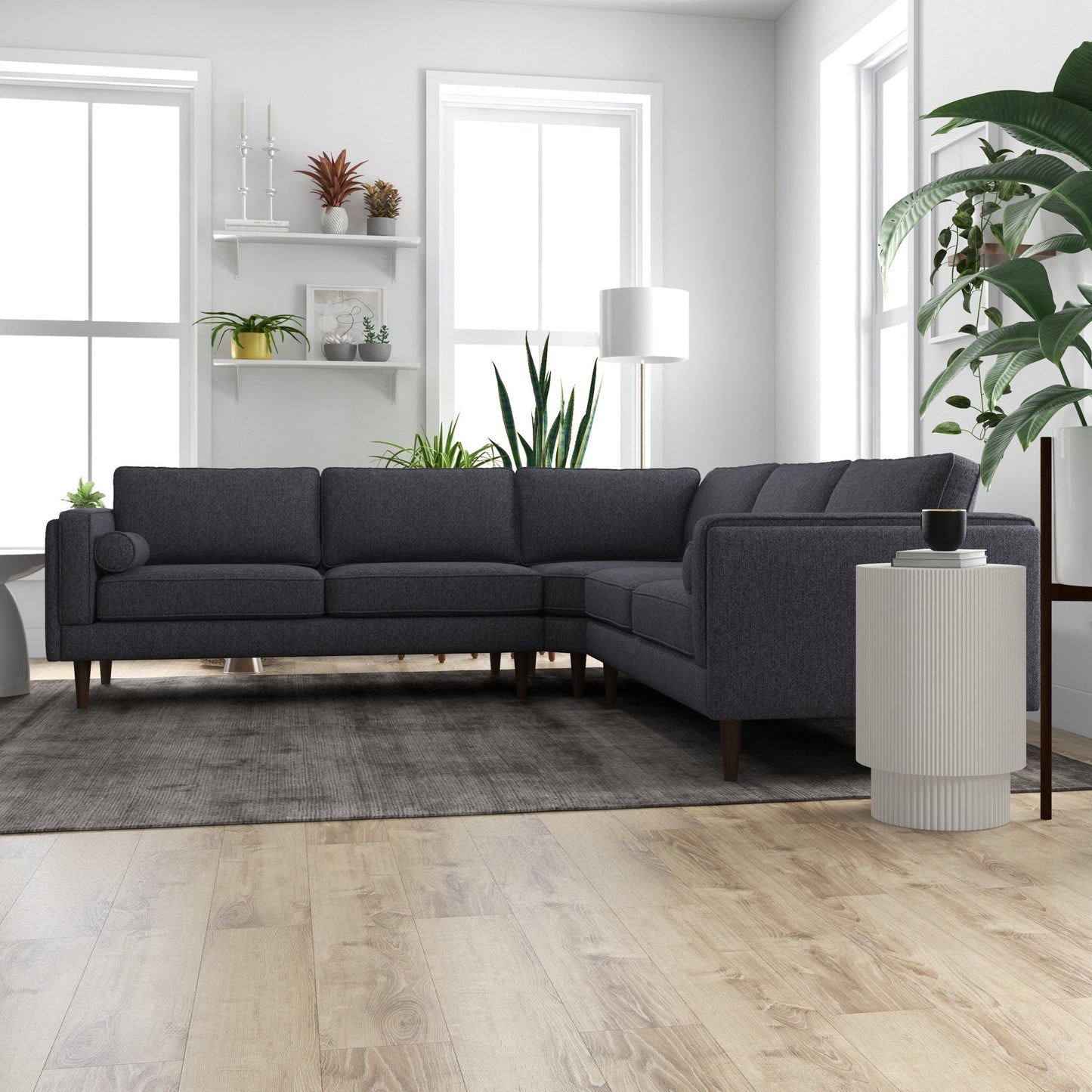 Symmetrical Corner Sofa - Dark Grey