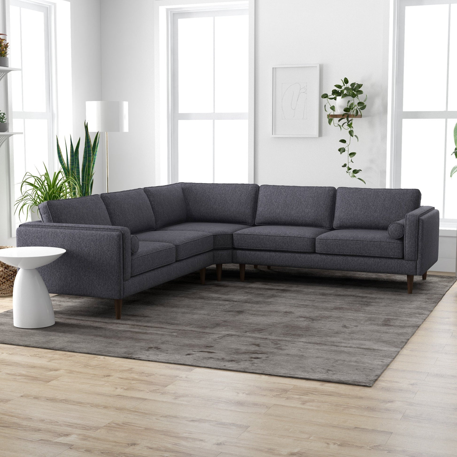 Symmetrical Corner Sofa - Dark Grey