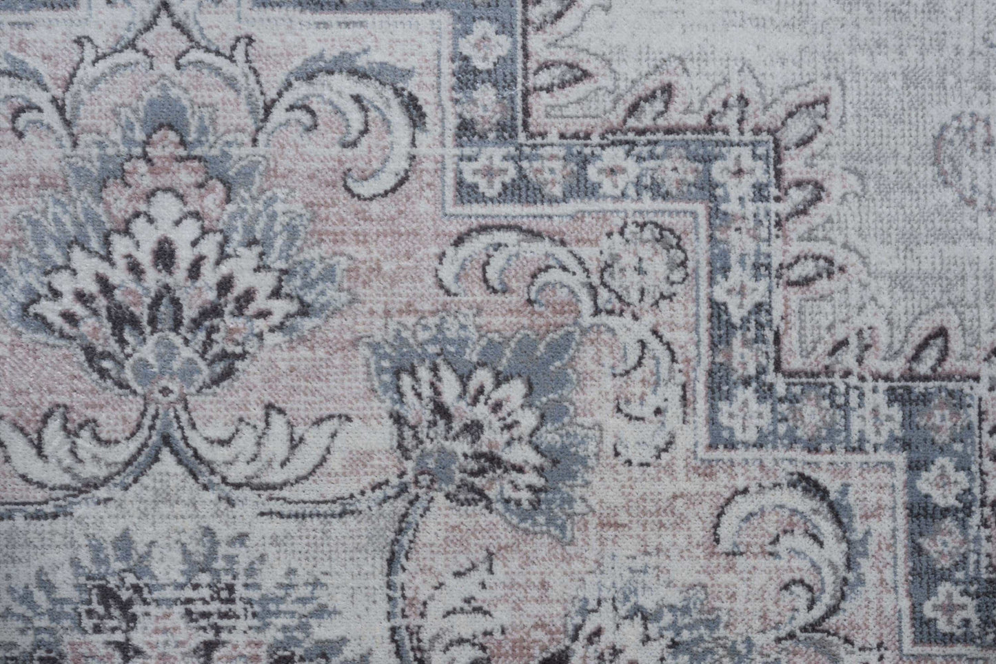 Calanthe Grey, Blush, Blue, Ivory Viscose Area Rug