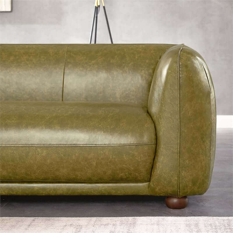 Malory Italian Leather Sofa Green