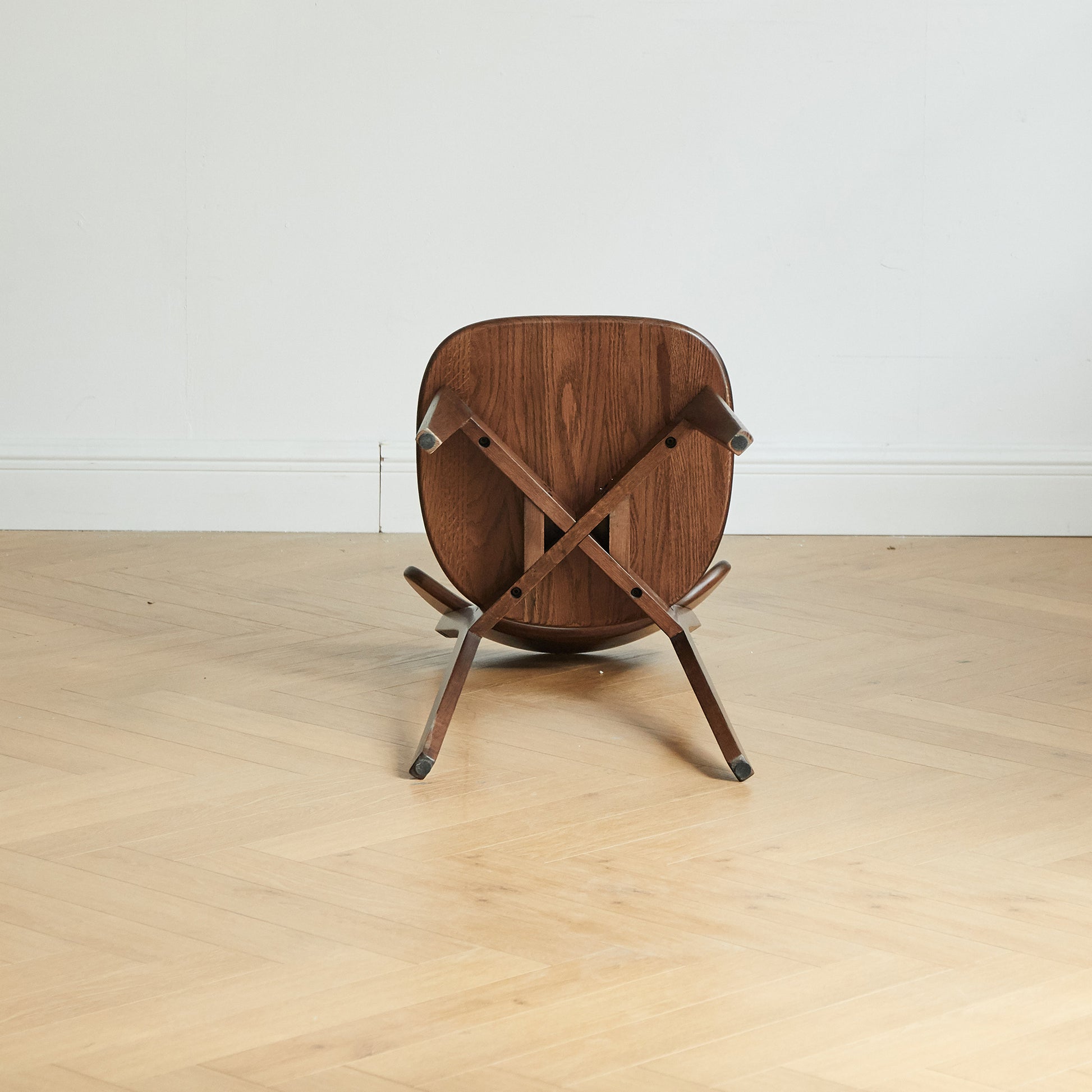 Simple Solid Oak Chair (Set of 2), Dark Walnut