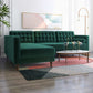 Carol Sectional Velvet Sofa with Left Chaise | Green