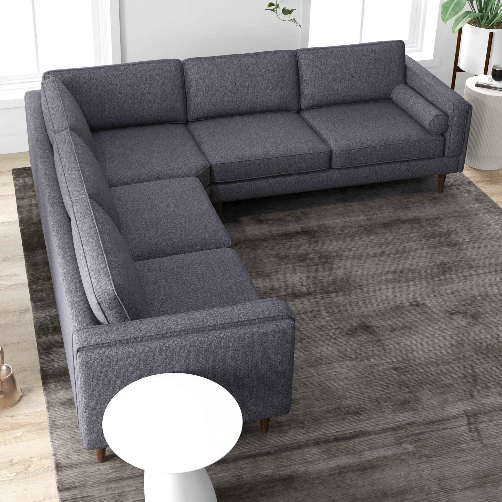 Symmetrical Corner Sofa - Dark Grey