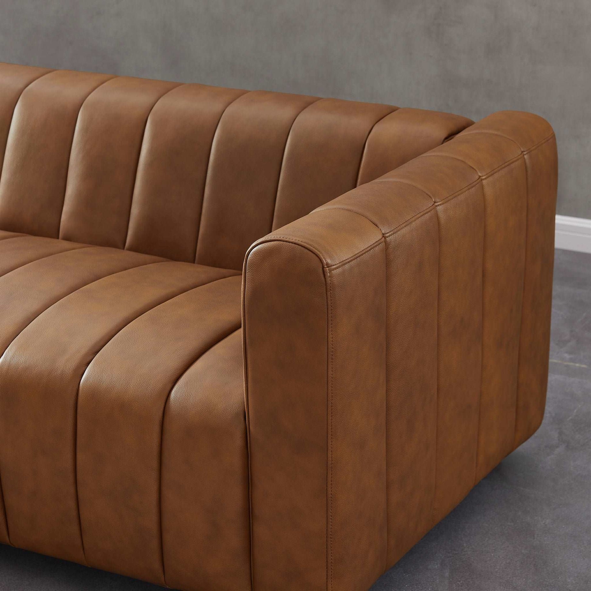 Leather Sofa - Cognac