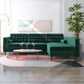 Carol Sectional Velvet Sofa with Right Chaise | Green