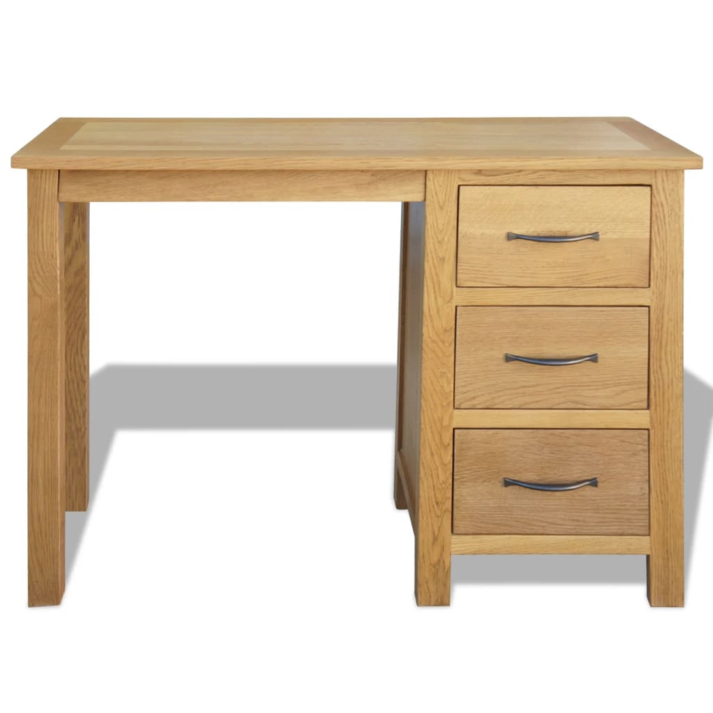 vidaXL Desk with 3 Drawers Solid Oak Wood 41.7"x15.7"x29.5"-6