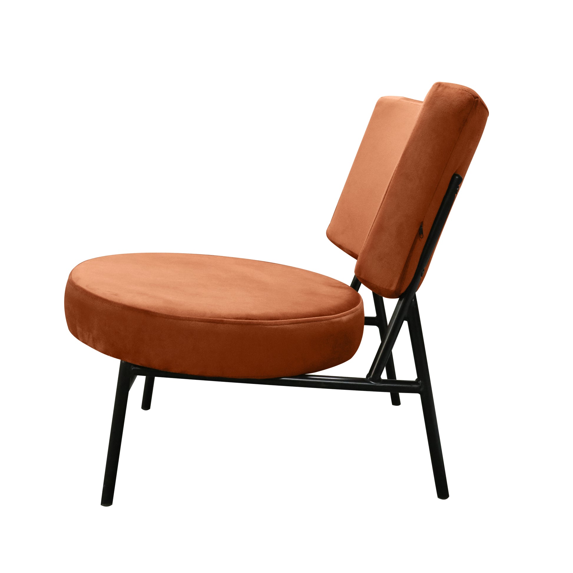 Sami Modern Orange Velvet Accent Chair