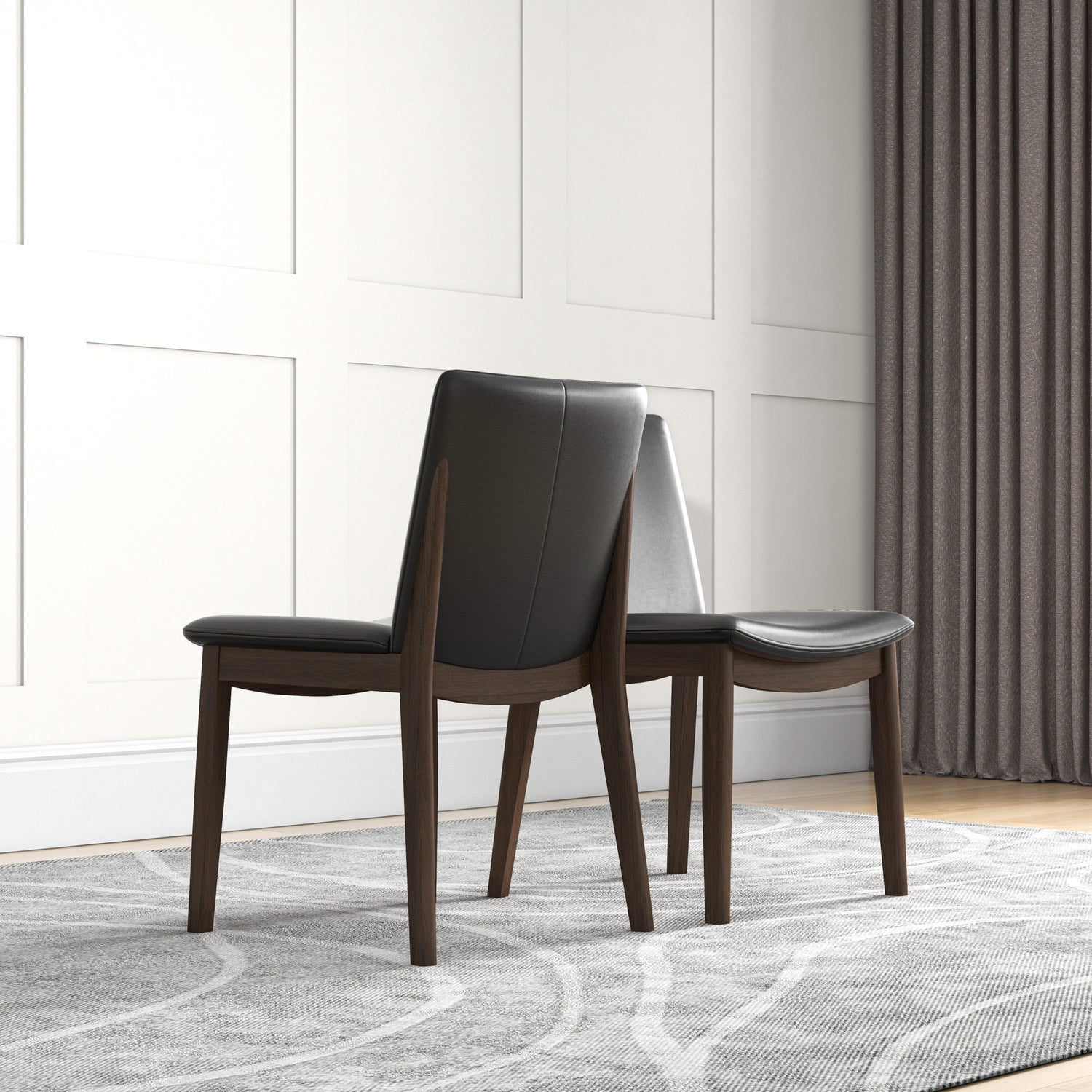 Verona Dining Chairs (Set Of 2) Black Vegan Leather