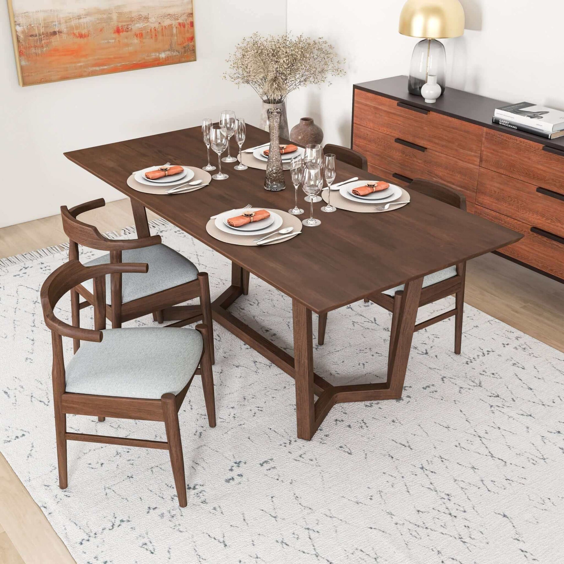 Zoe Solid Wood Dining Table | Brown