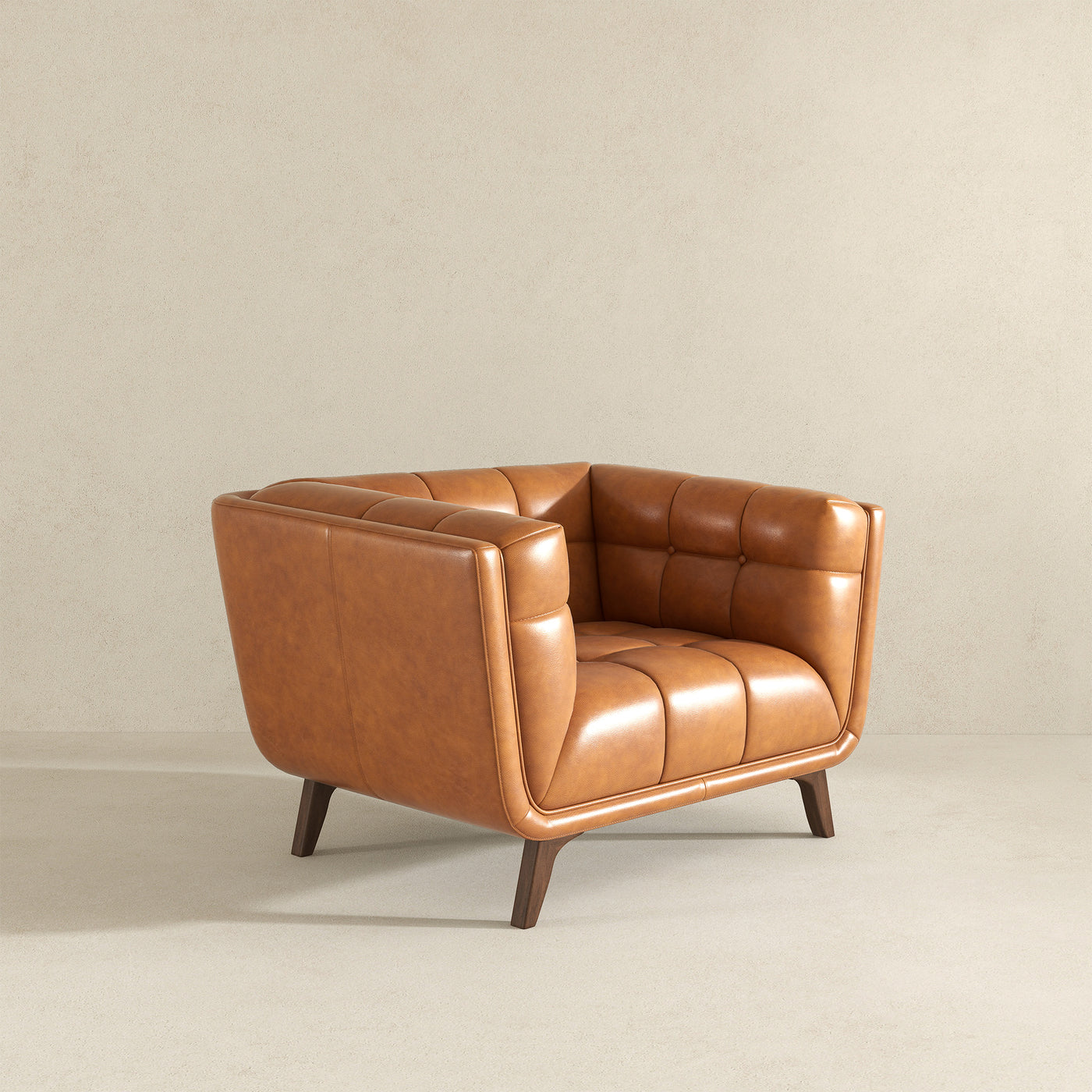 Cognac Leather Lounge Chair