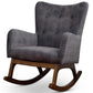 Grey Velvet Fabric Rocking Chair