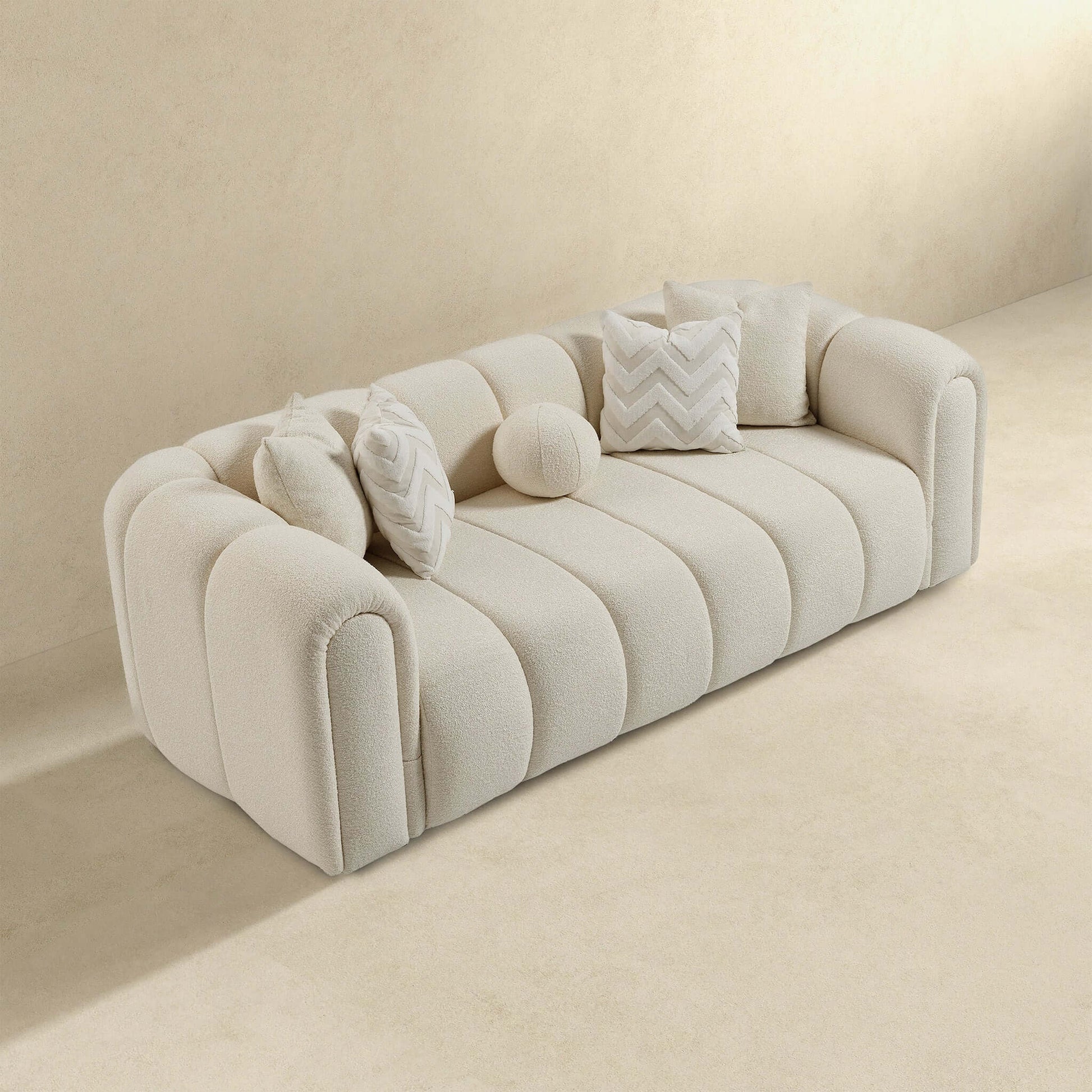 Modesto Tufted Boucle Sofa Ivory