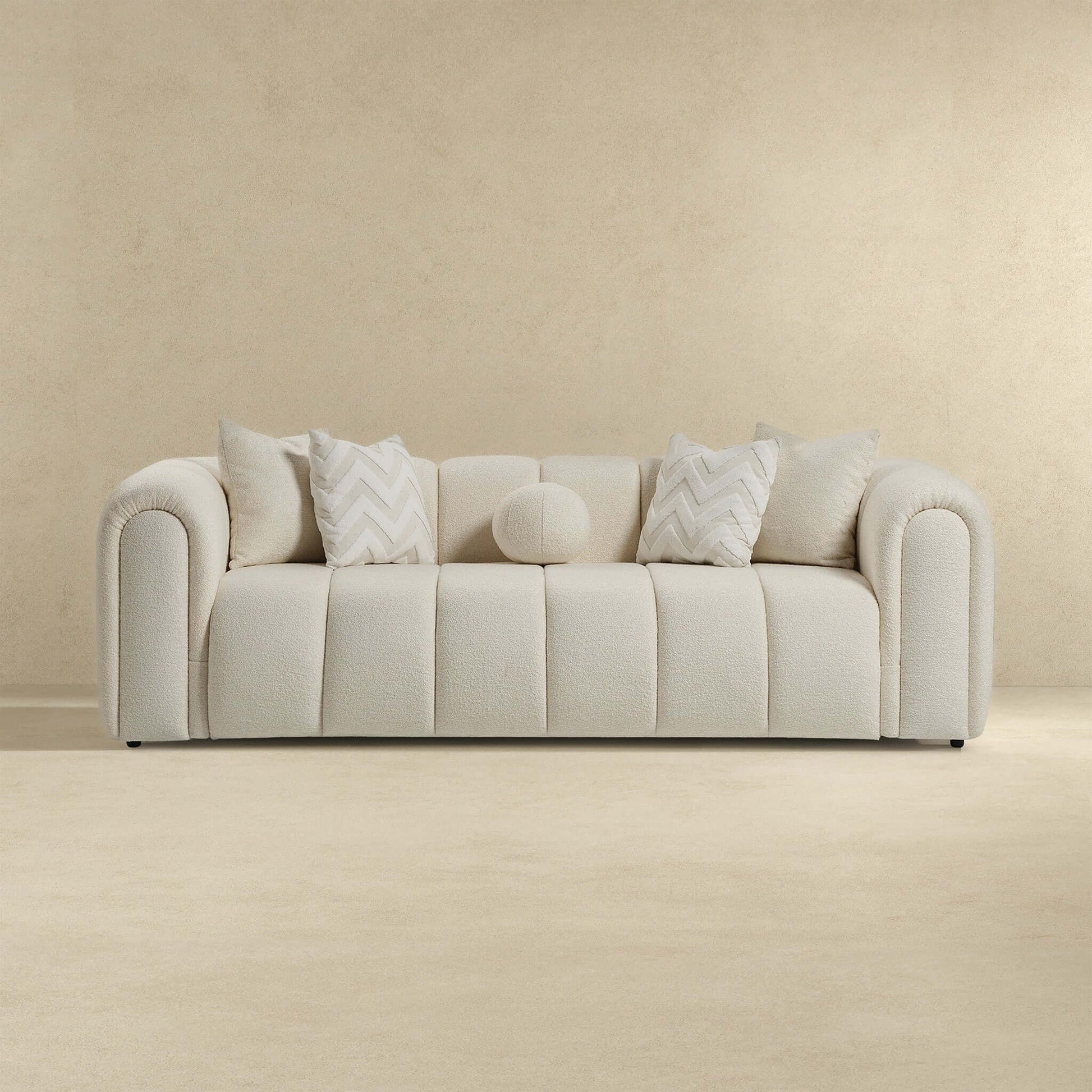 Modesto Tufted Boucle Sofa Ivory