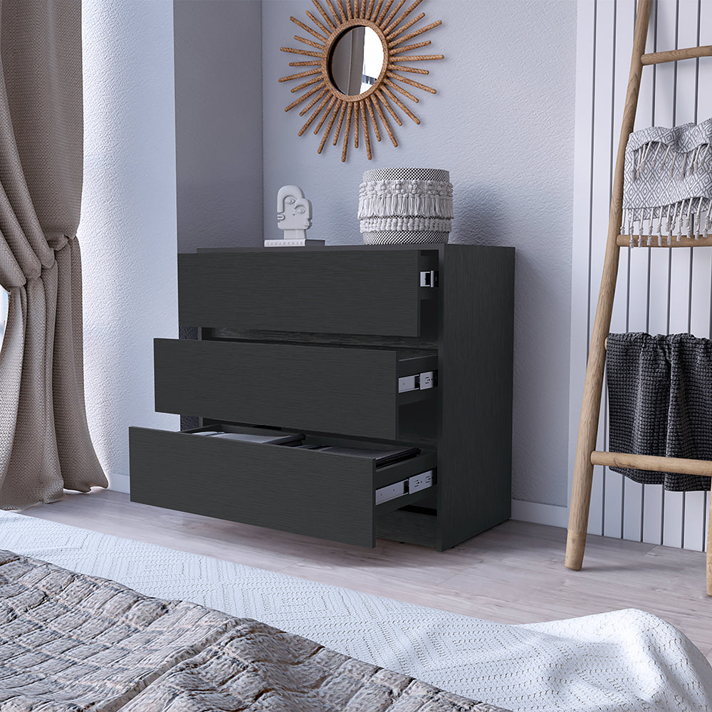 Dresser Maldus, Three drawers, Black Wengue Finish-1