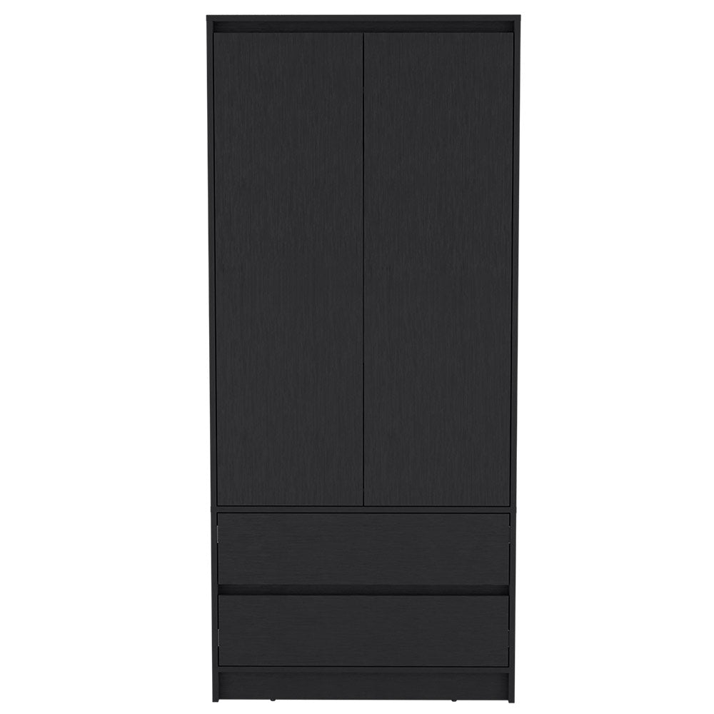 Armoire Closher, Two Drawres, Black Finish-5