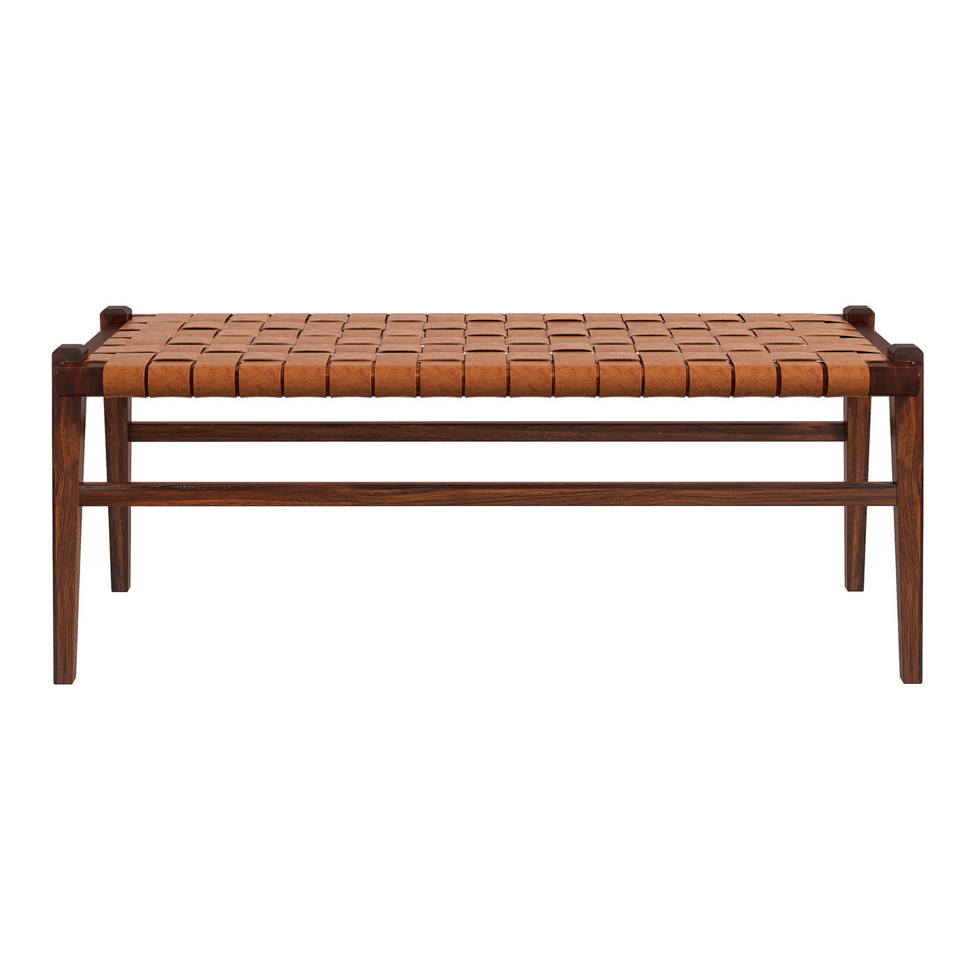 Carrie Leather Bench | Tan