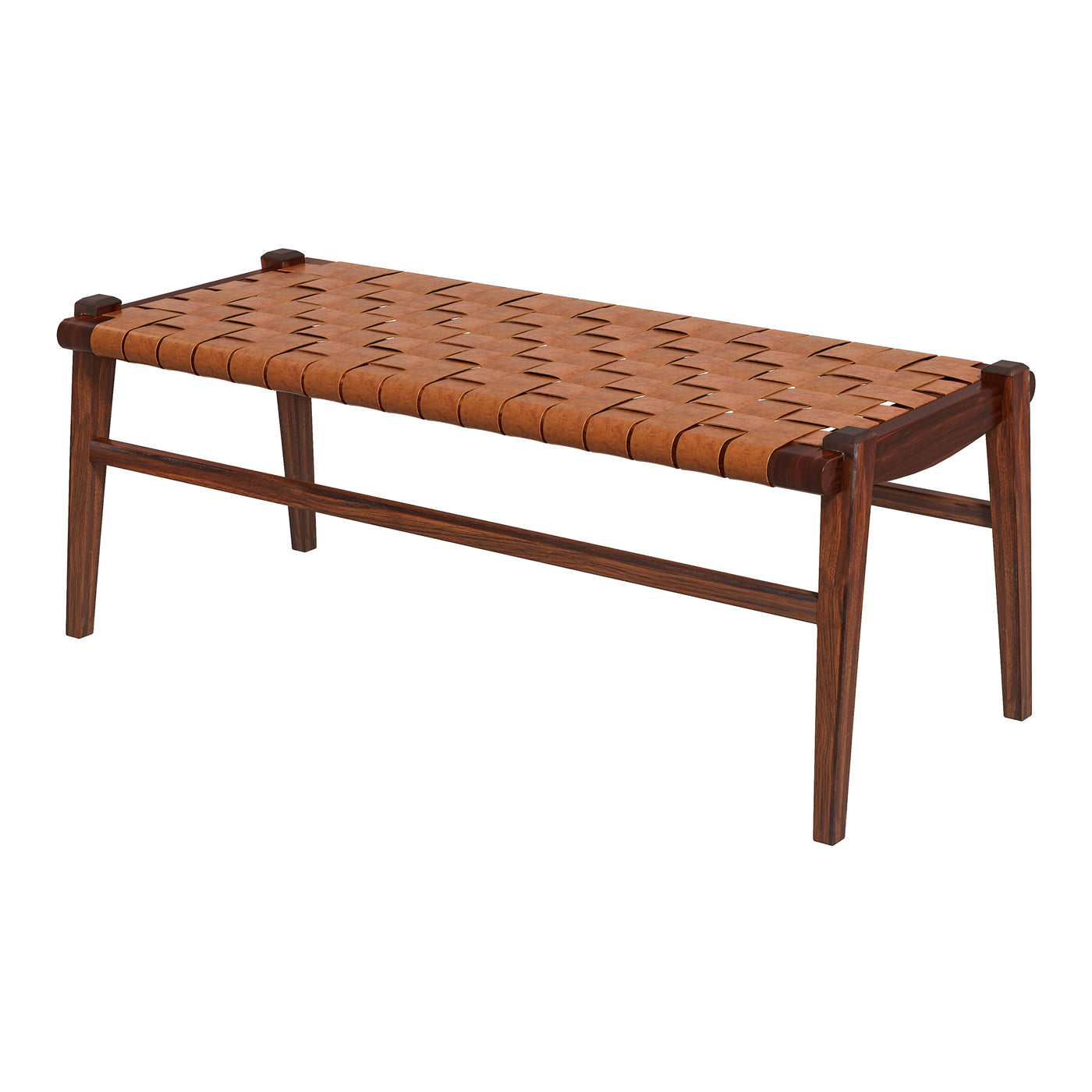 Carrie Leather Bench | Tan