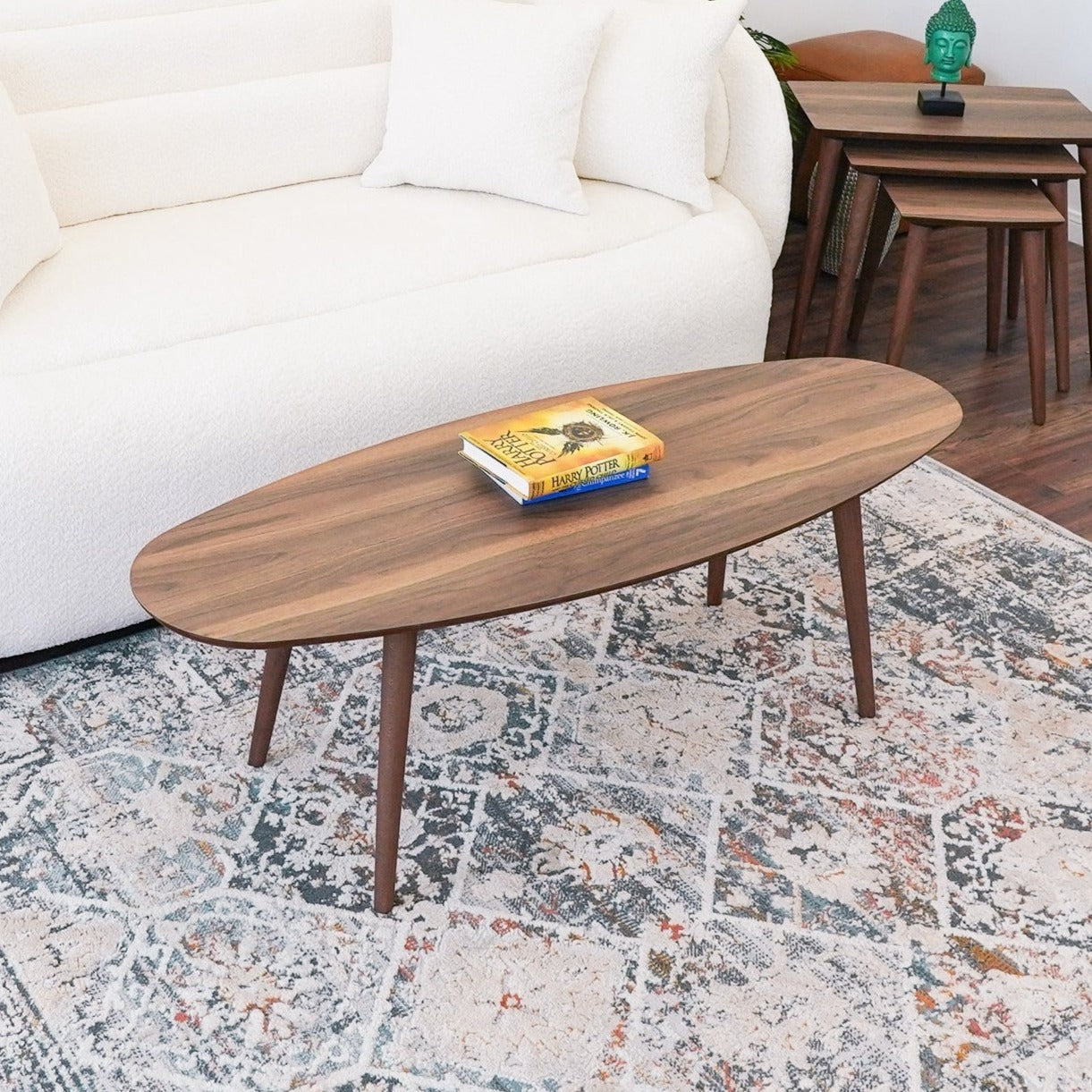 Carlson Oval Coffee Table | Walnut