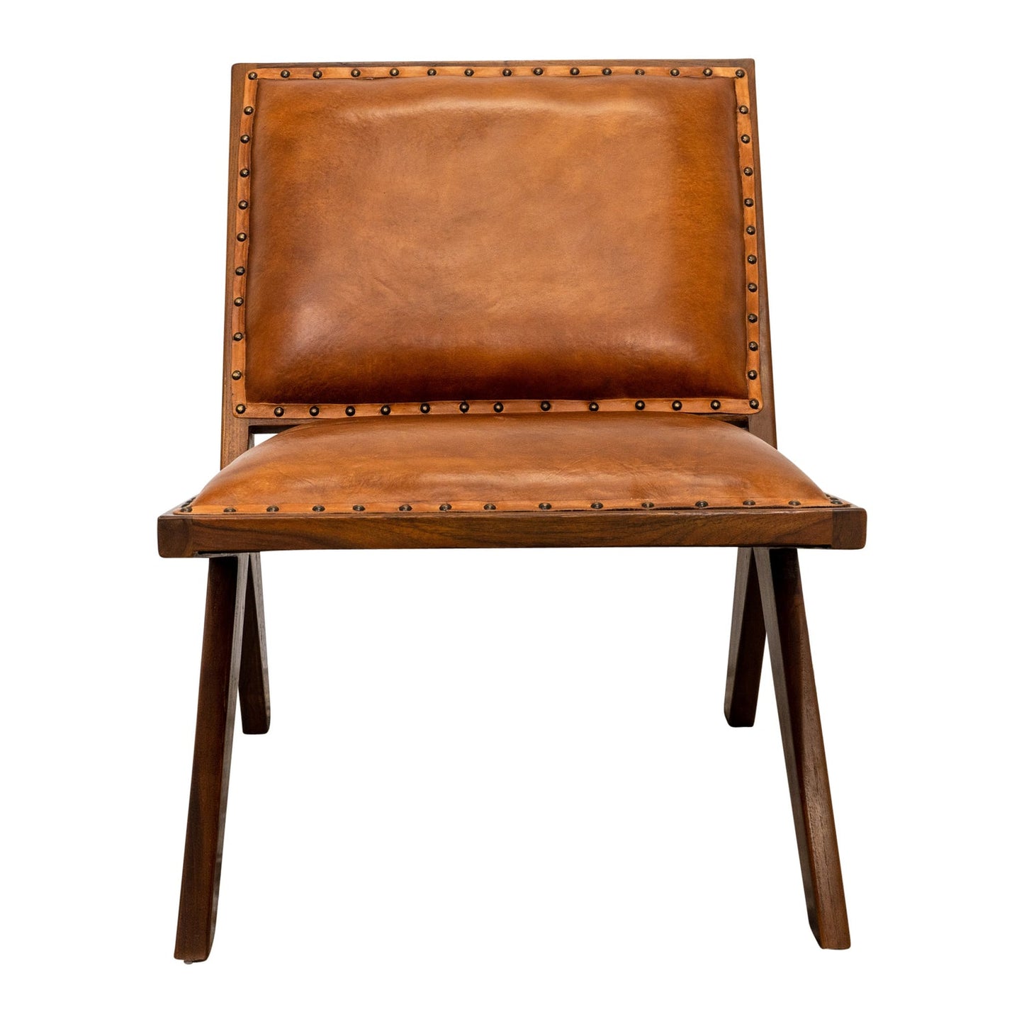 Leather Lounge Chair - Antique Tan