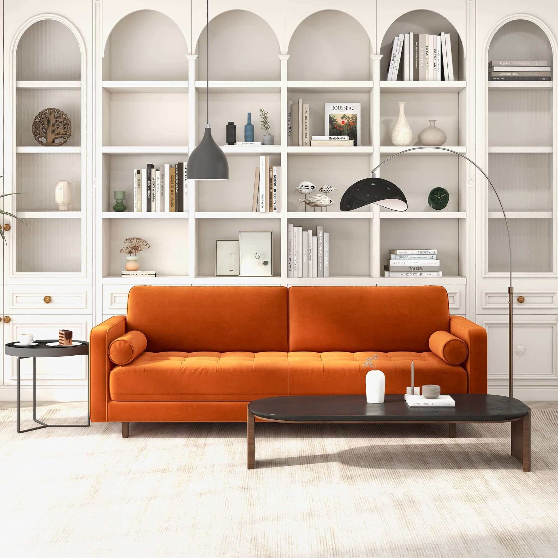 Durham  Velvet Sofa  Burnt Orange