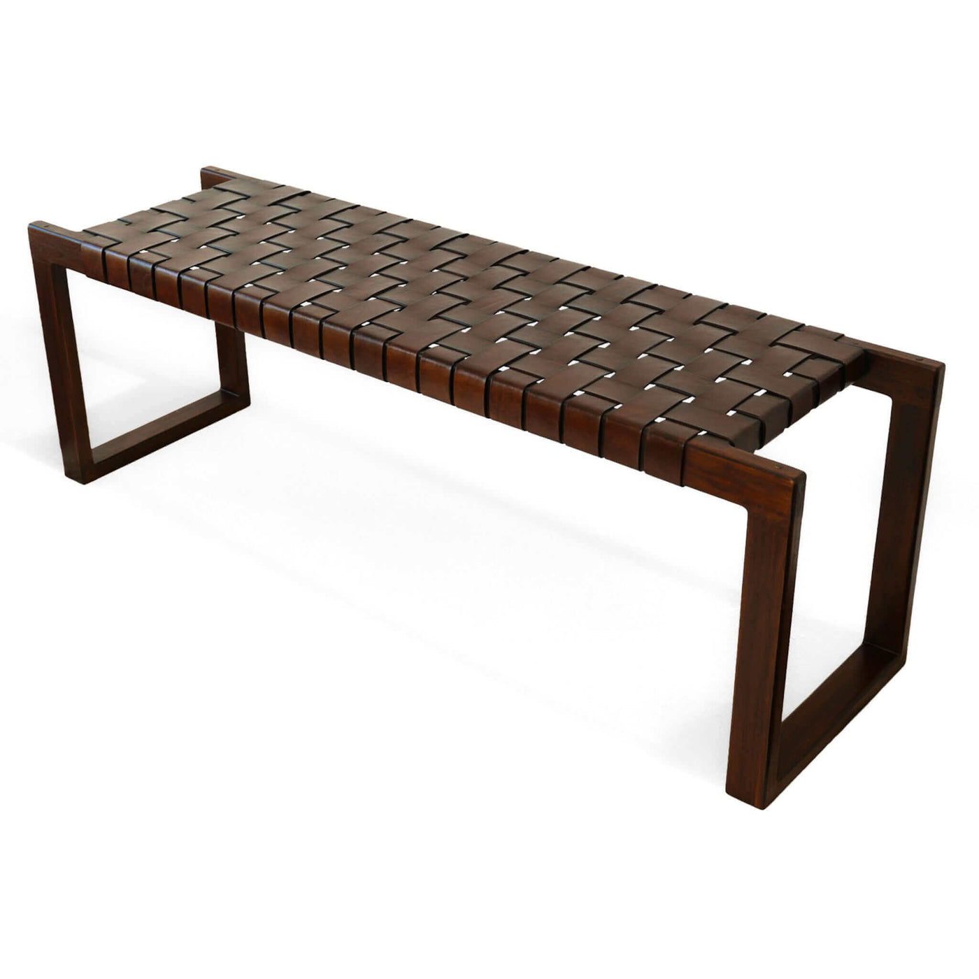 Leather Bench in Cognac