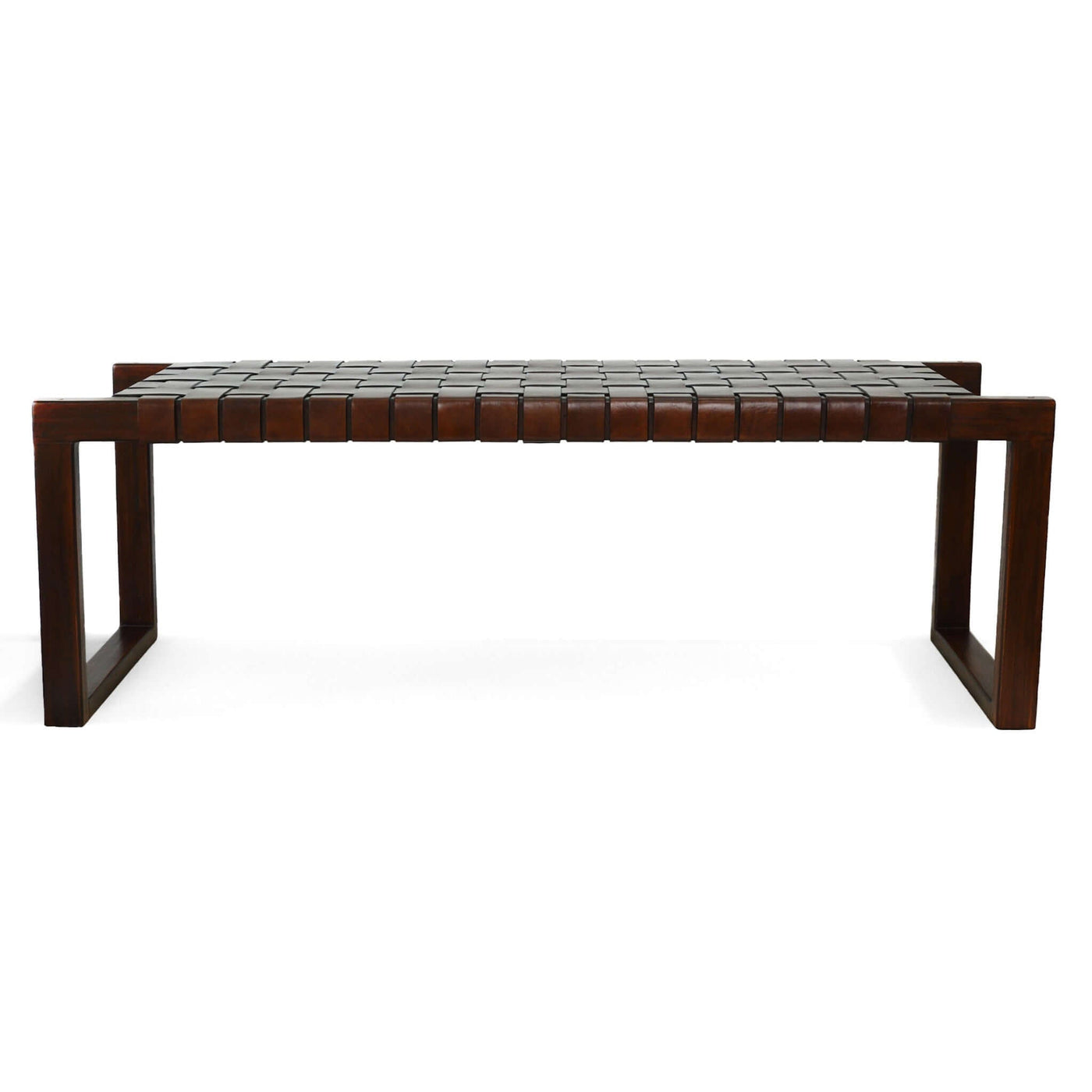 Leather Bench in Cognac