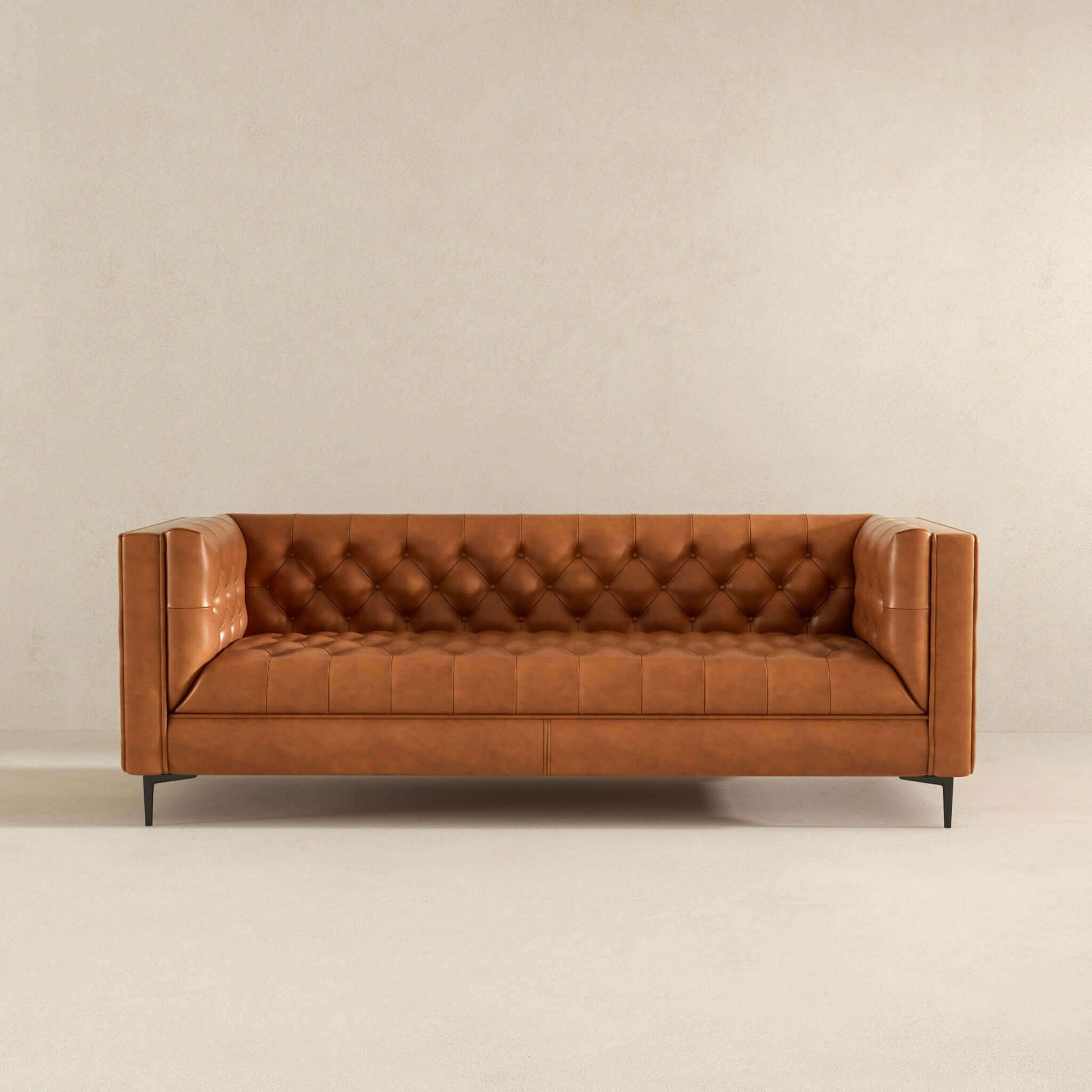 Chesterfield Leather Luxury Sofa Cognac