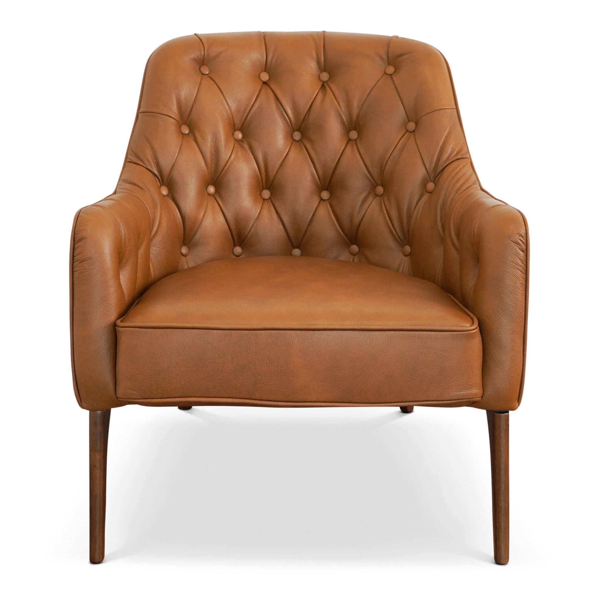 Jonathan Tufted Leather Lounge Chair Tan