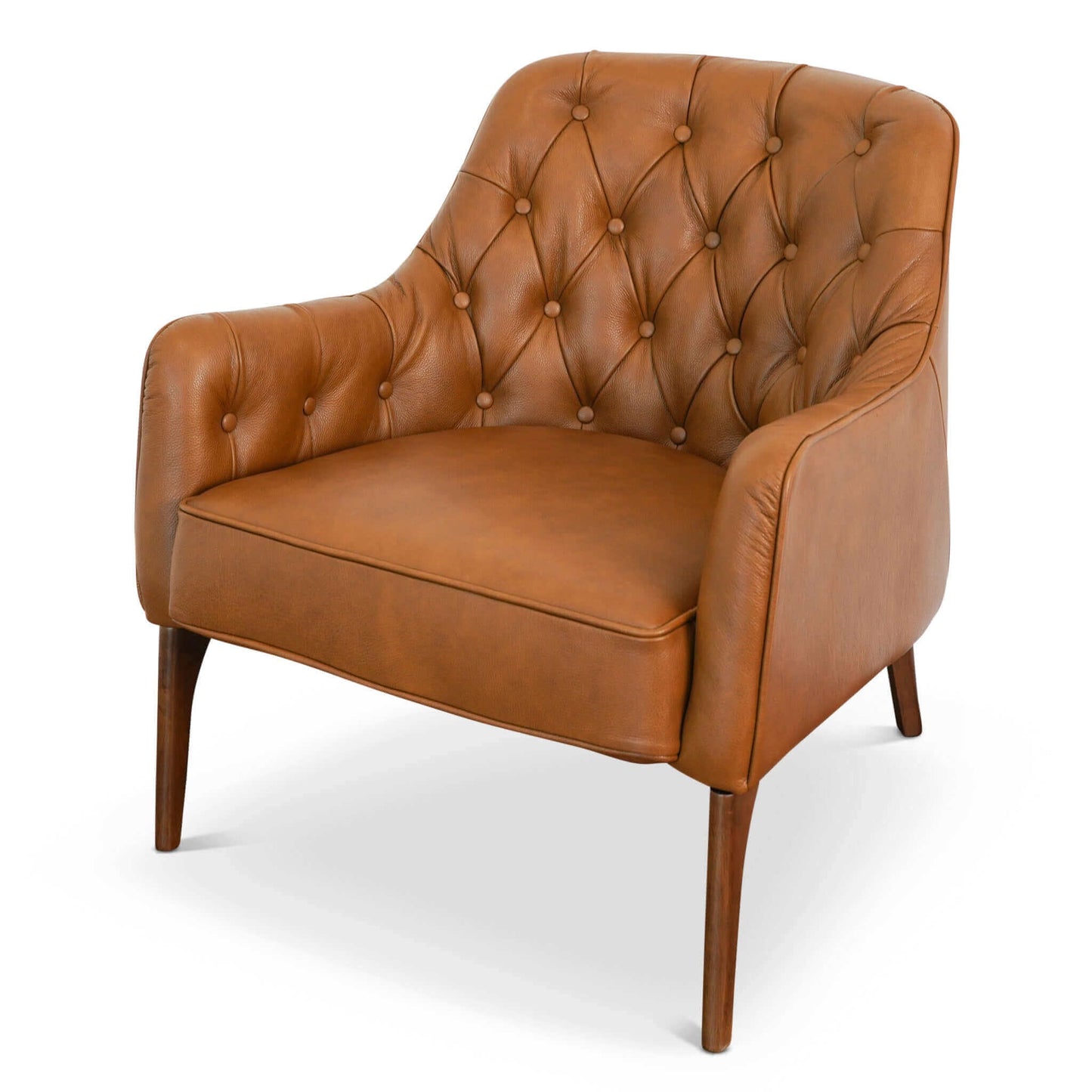 Jonathan Tufted Leather Lounge Chair Tan