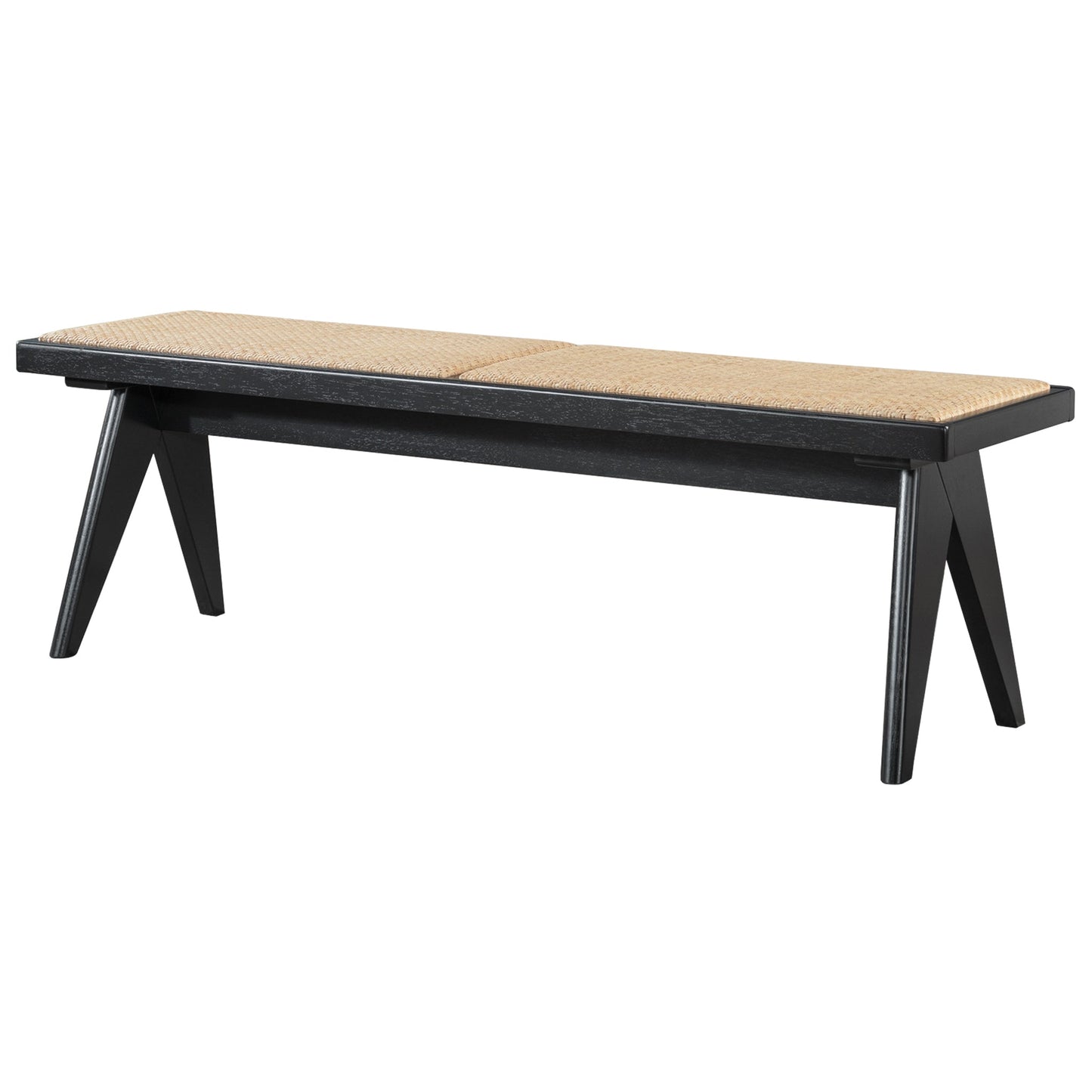 Logan Rattan Bench Black