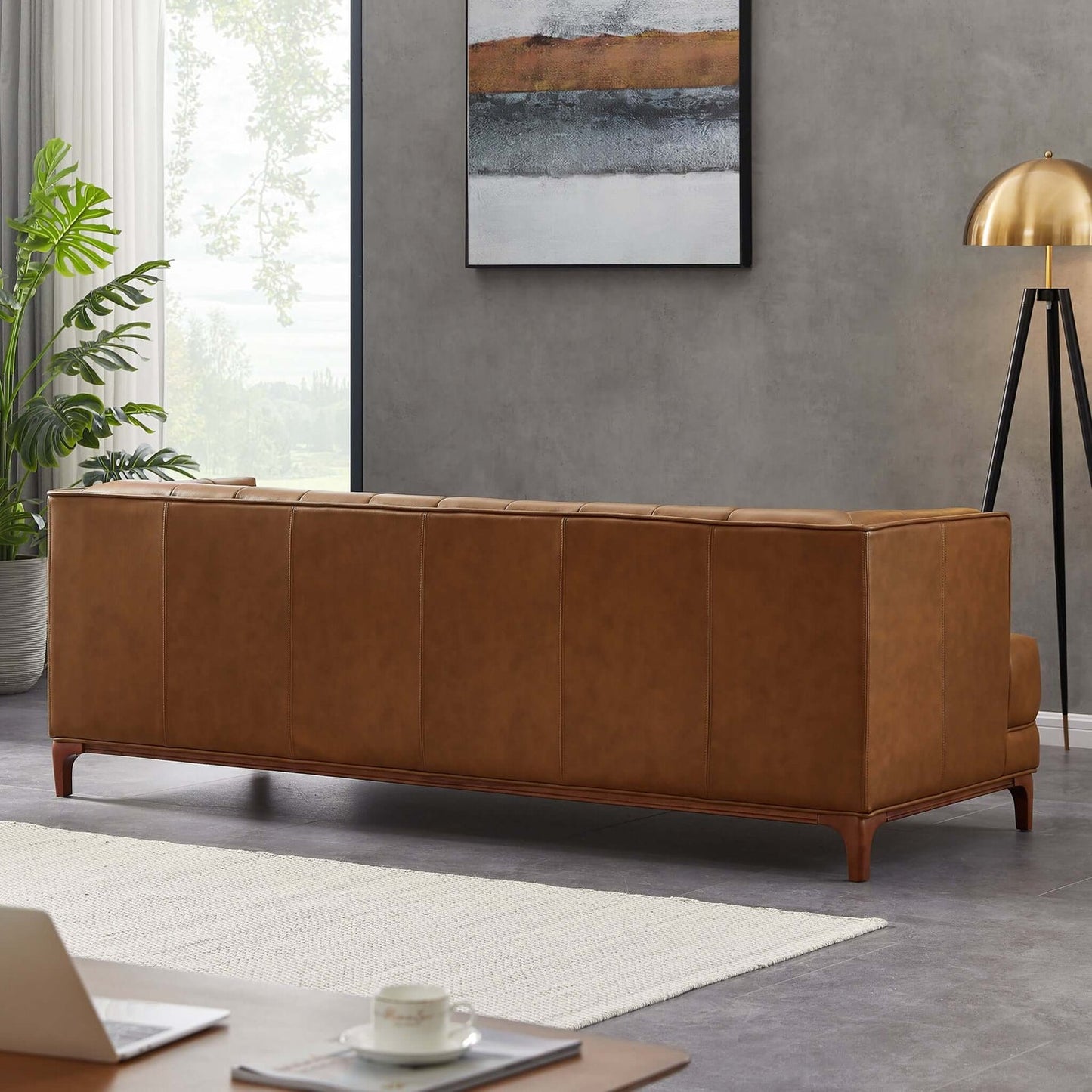 Redding Tufted Leather Sofa | Cognac