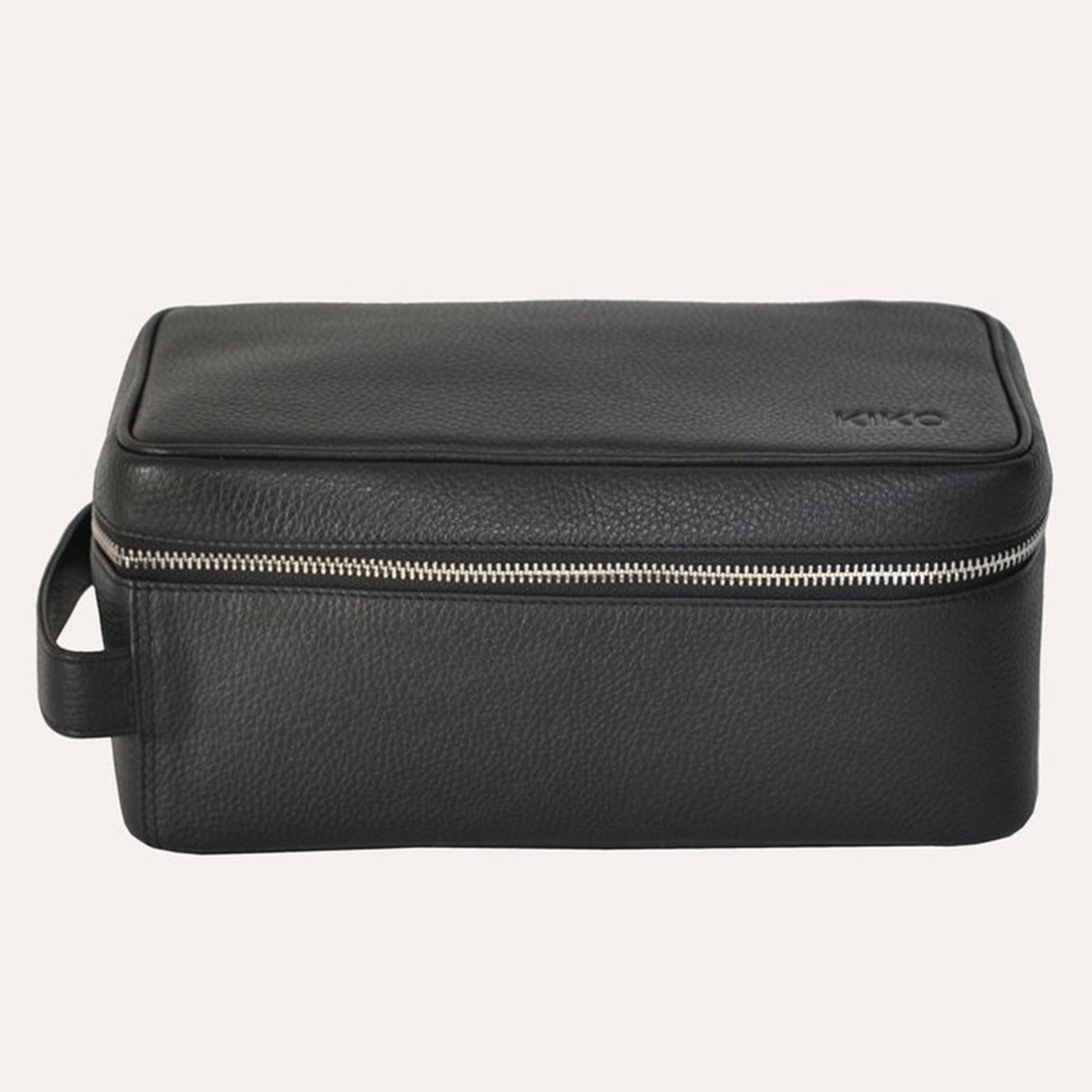 Kiko Leather Black Dopp Kit Bag