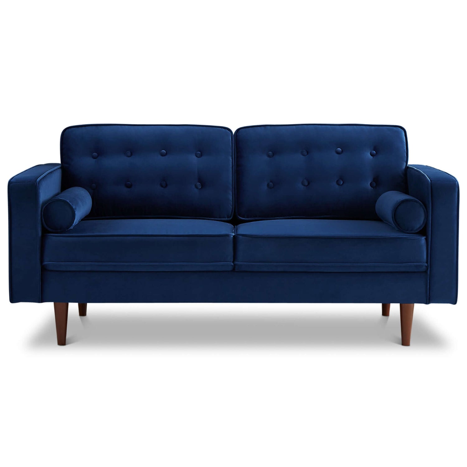 Navy Blue Velvet Loveseat