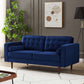 Kendall Velvet Loveseat | Navy Blue