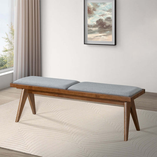 Fabric Upholstered Bench | Grey