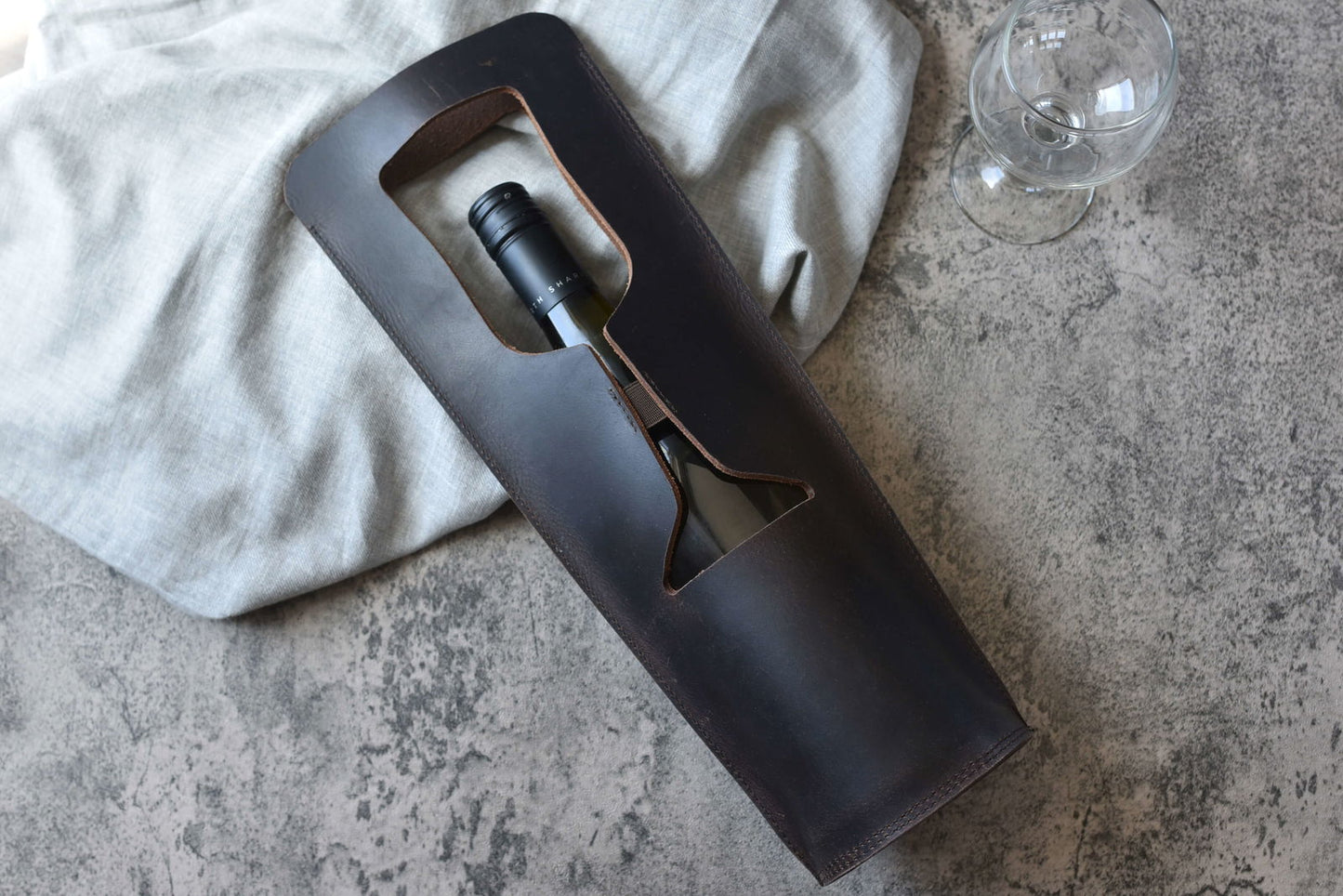 Leather Wine Tote