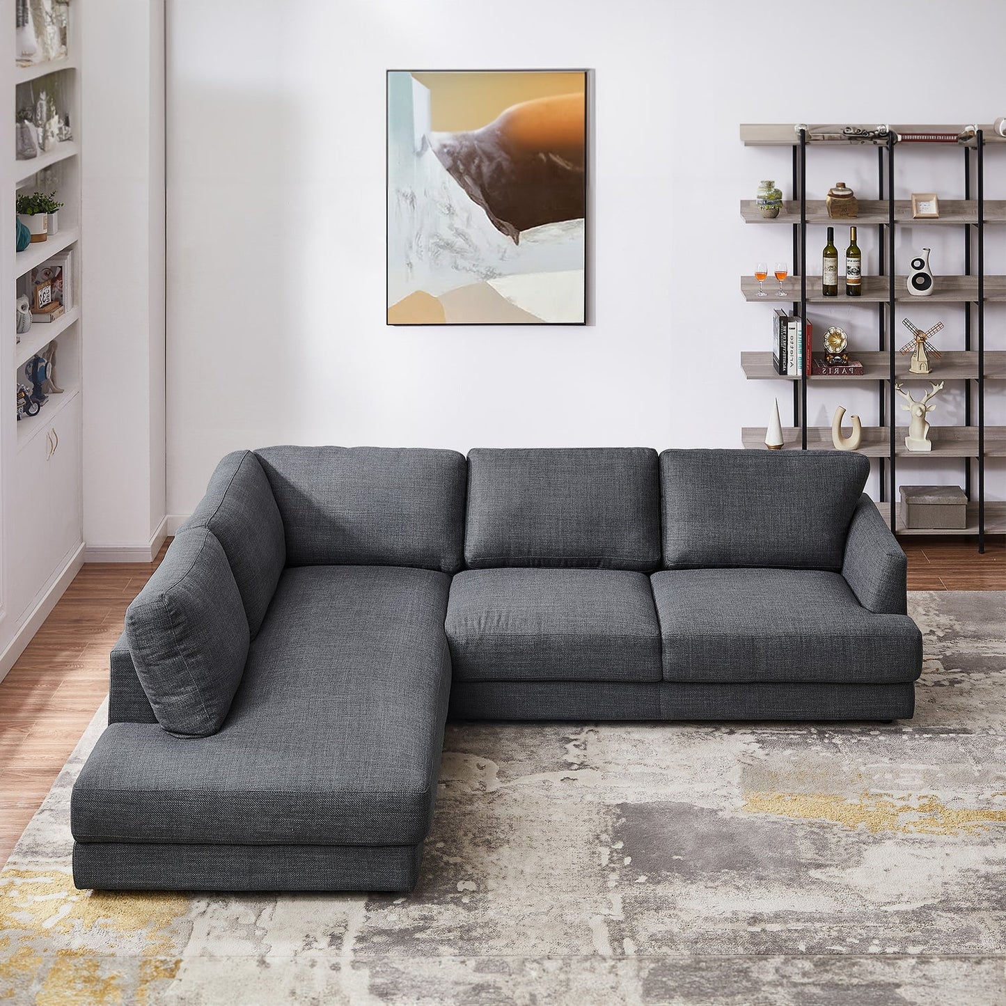 Garfield Sectional Sofa | Grey