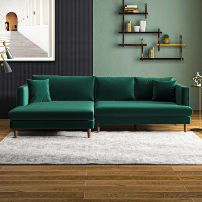 Brunswick Velvet Sectional Sofa | Green