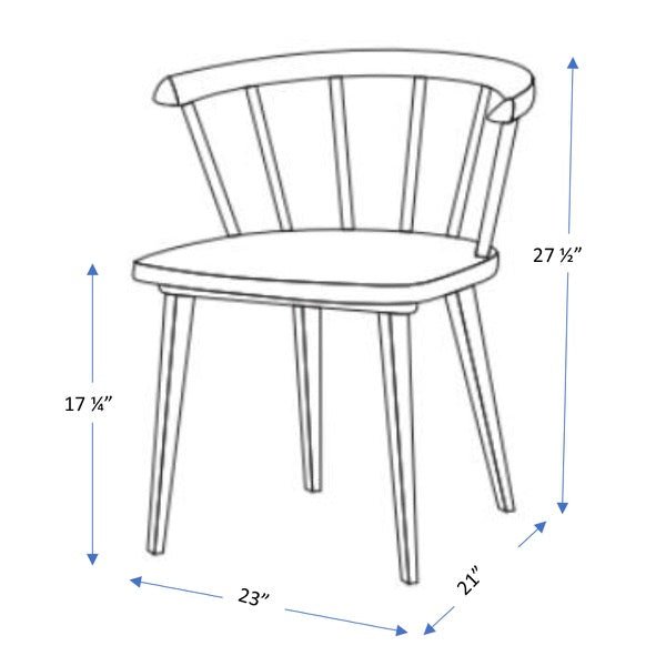 Dining Chair (Set Of 2) - Walnut Dimensions