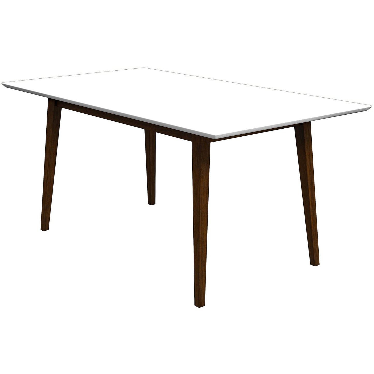 Solid Wood Rectangular 63in Dining Table White