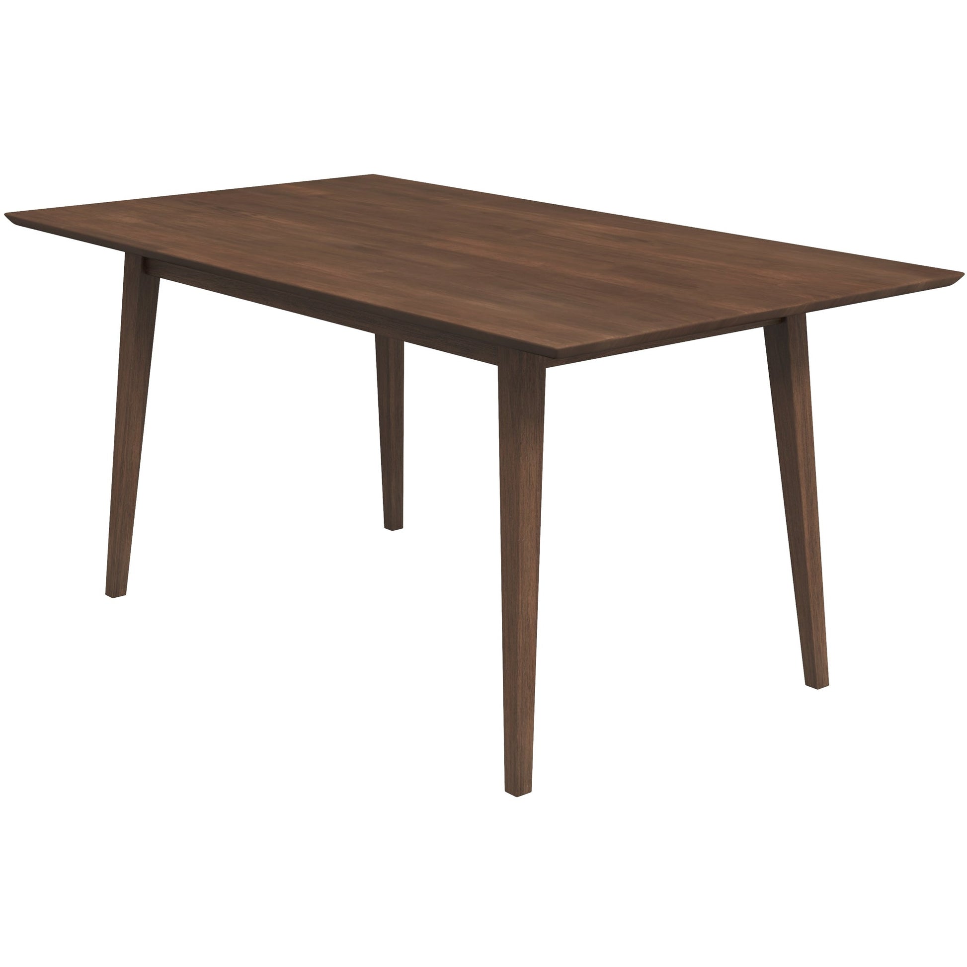 Solid Wood Rectangular 63in Dining Table Walnut