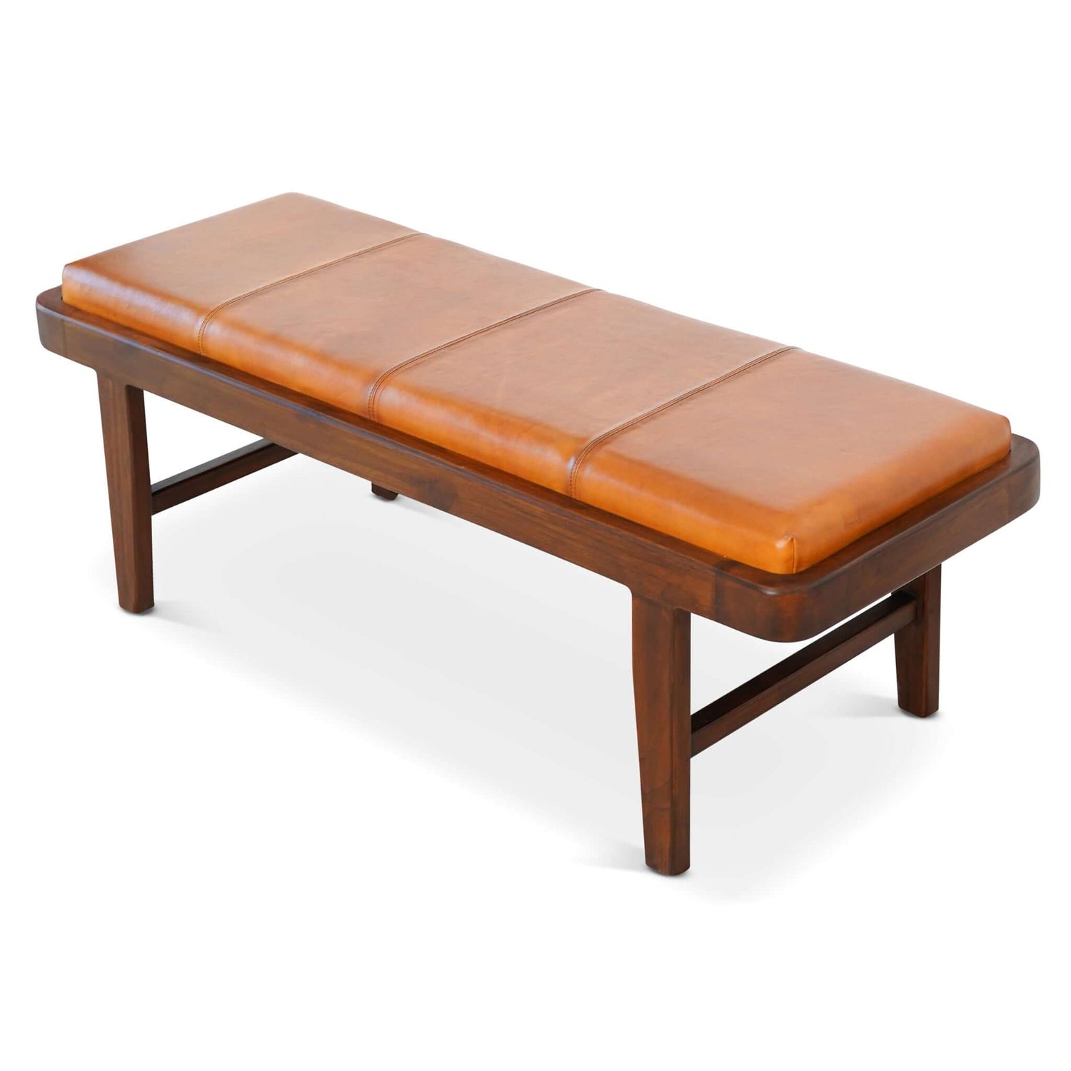 Madeline Leather Bench | Tan