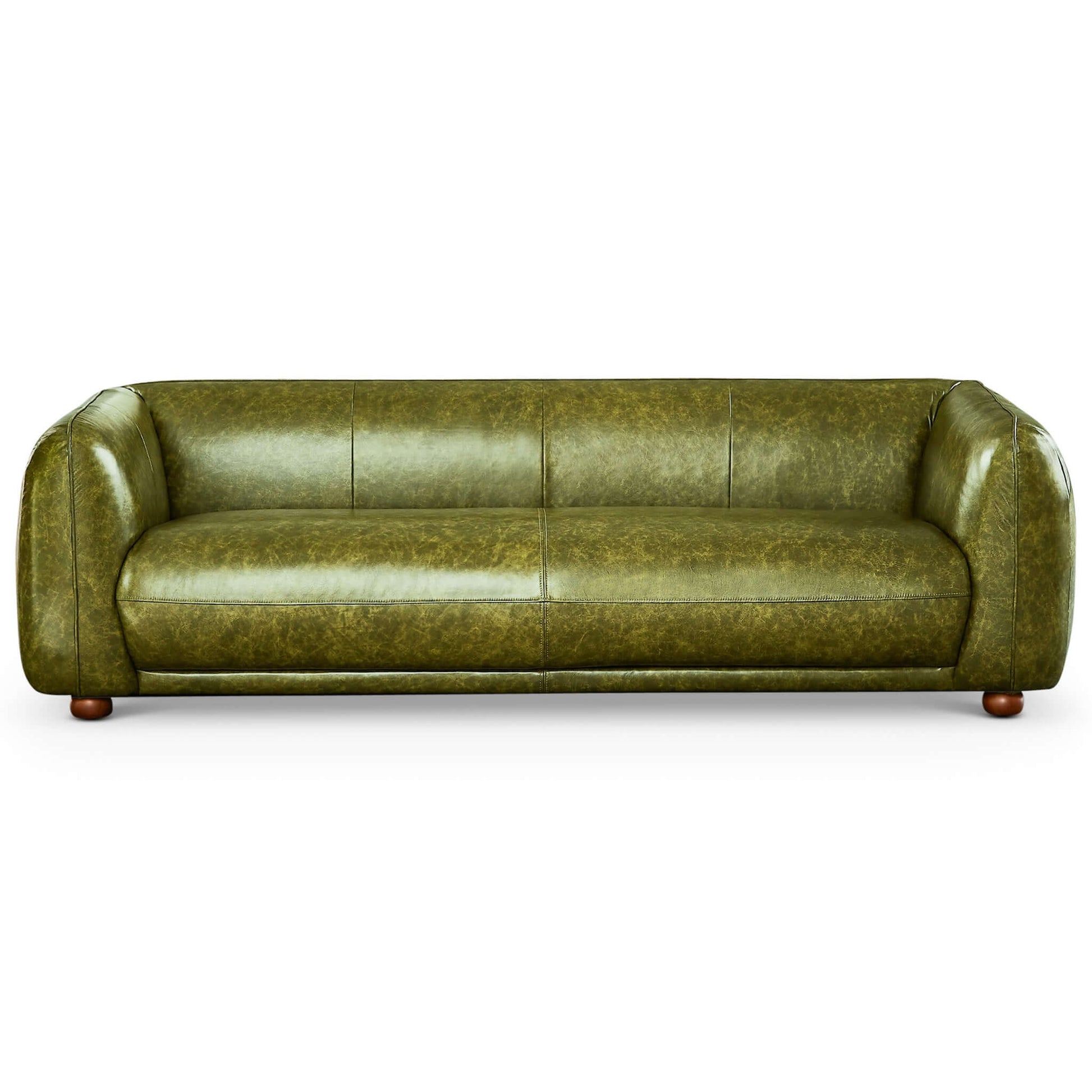 Malory Italian Leather Sofa Green