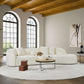 Selena Japandi Style Curved Boucle Sectional Sofa | Ivory