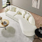 Selena Japandi Style Curved Boucle Sectional Sofa | Ivory