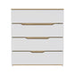 Dresser Oboe, Superior Top, Four Drawers, White / Light Oak Finish-3