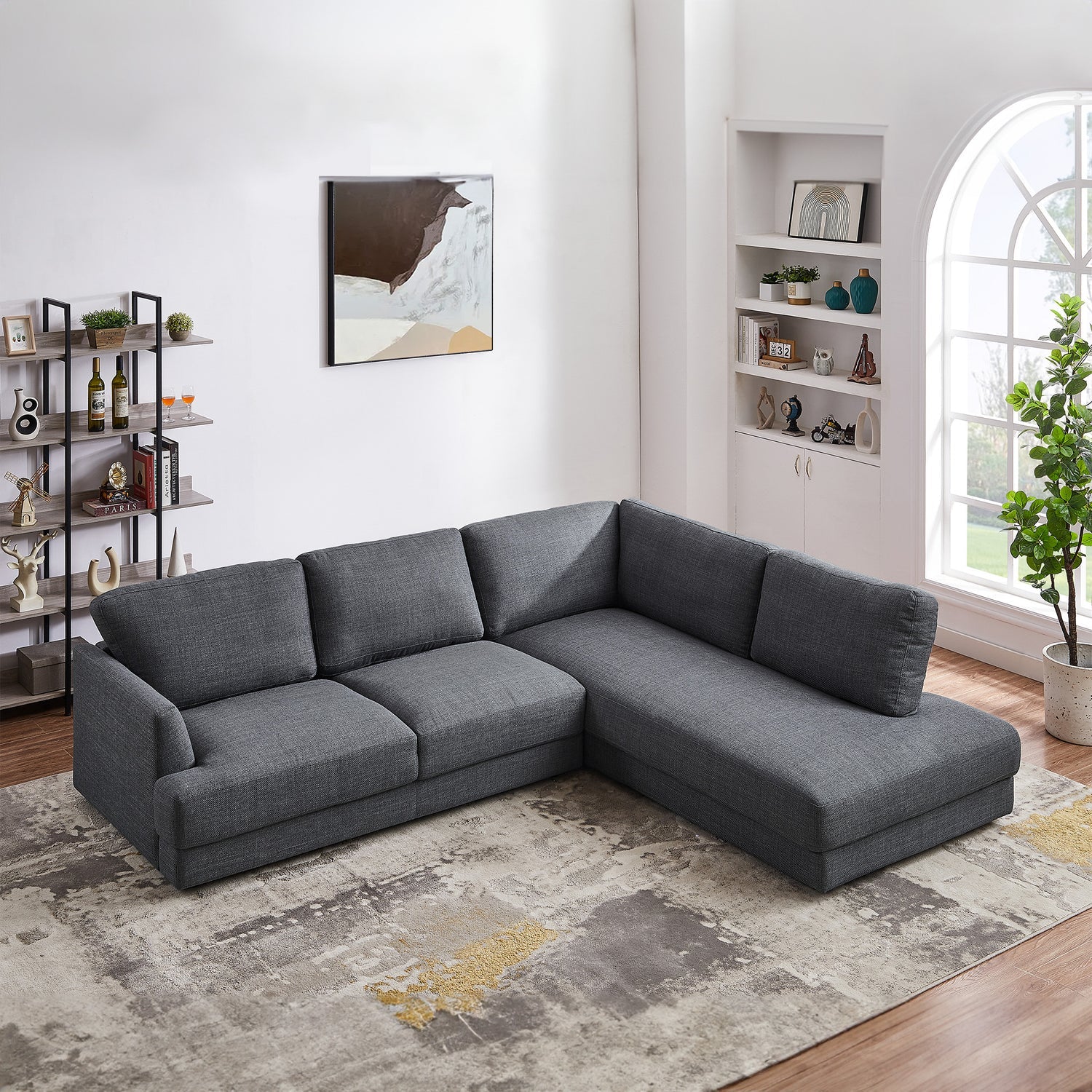 Garfield Sectional Sofa | Grey